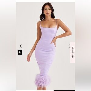 House of CB silk feather dress